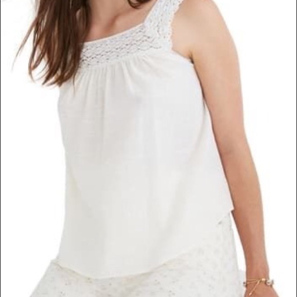 Madewell Tops - Madewell  Crochet Tie Back Tank Top